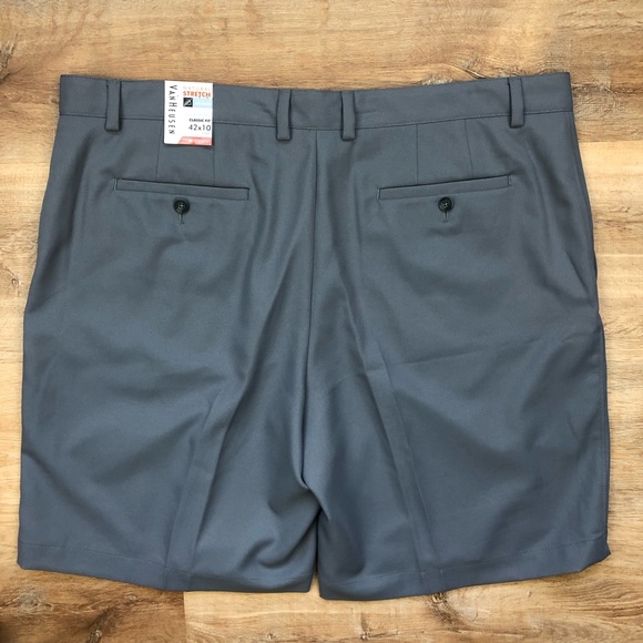 Van Heusen Traveler Shorts Size 42 Classic Fit Gray 10” Inseam No Iron NEW - Picture 4 of 6